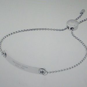 MK Logo Plaque Slider Bracelet